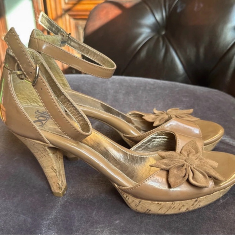 Cole Haan Brown Floral Wedge Heels